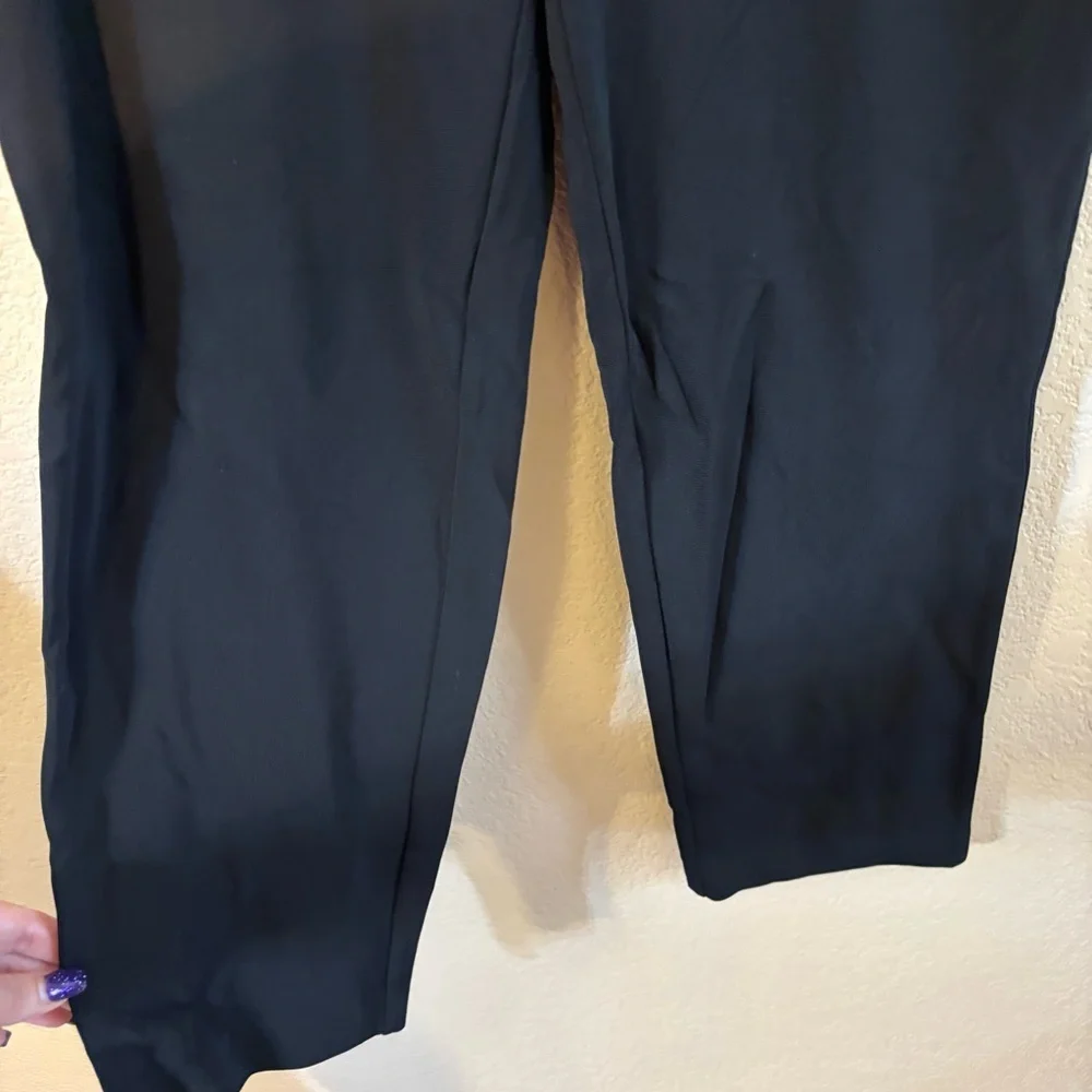 Chico's Ankle Pants Sz 1 (Med) Black Stretchy Elastic Waist Vintage Classic